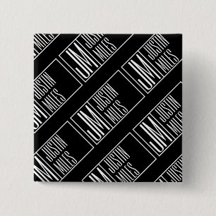 Modern Initials with Name Monogram Pattern Button