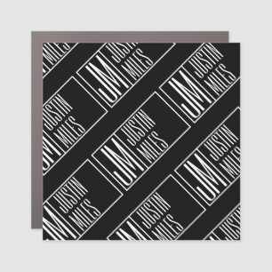 Modern Initials with Name Monogram Pattern Car Magnet