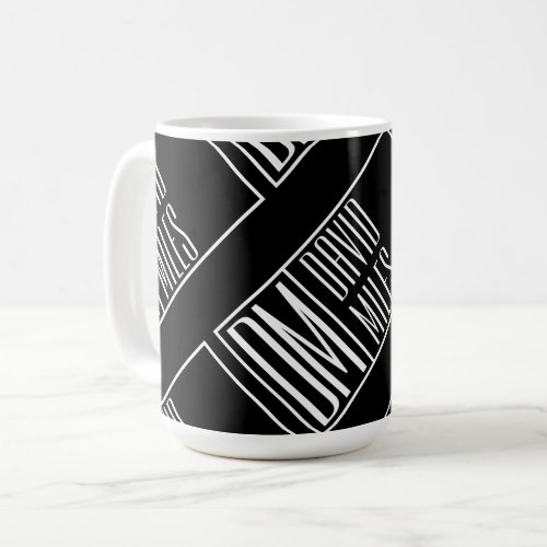 Modern Initials with Name Monogram Pattern Coffee Mug