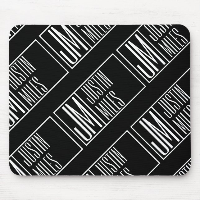 Modern Initials with Name Monogram Pattern Mouse Pad (Front)