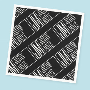 Modern Initials with Name Monogram Pattern Napkins