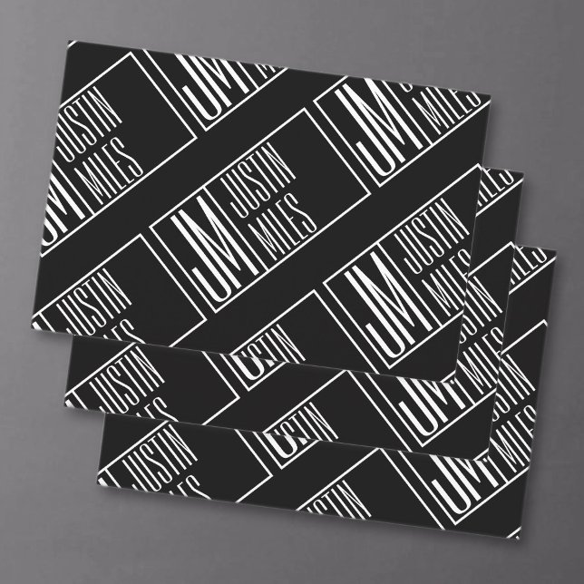 Modern Initials with Name Monogram Pattern Wrapping Paper Sheets (Creator Uploaded)