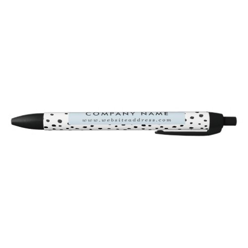 Modern Ink Dots Patterned CompanyEvent Black Ink Pen