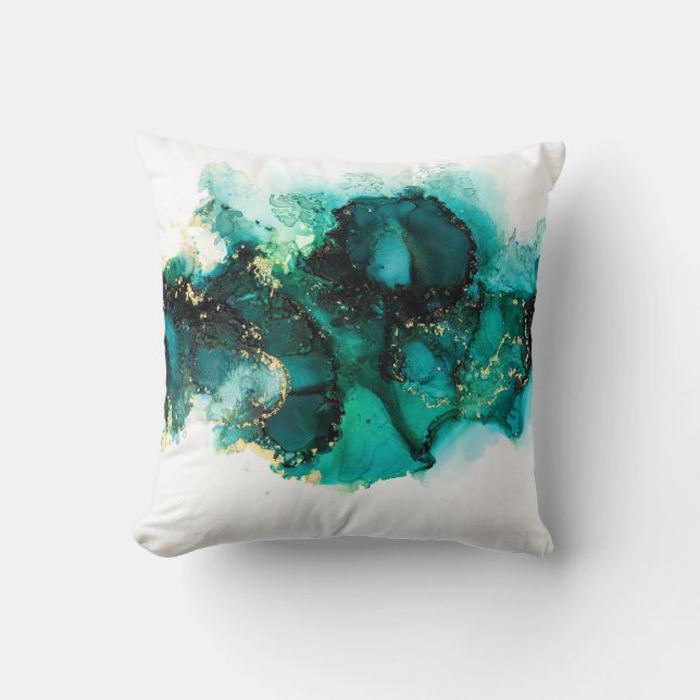 Modern Ink Painting Design Watercolor Illustration Throw Pillow (Front)