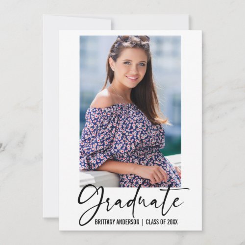 Modern Ink Pen Calligraphy Script Graduation Announcement