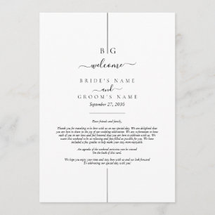 Modern Inline Monogram Wedding Itinerary Program