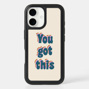 Modern Inspirational Quote Retro Lettering Minimal iPhone 16 Case