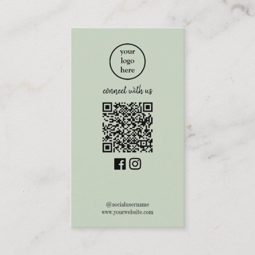 Modern Instagram Facebook QR Code Social Media Business Card