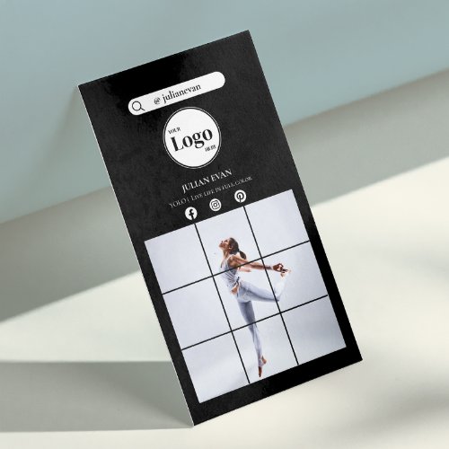 Modern Instagram Minimalistic Black Business Card