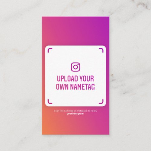 Modern Instagram nametag photo social media trendy Calling Card