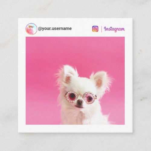 Modern Instagram Photo and Stars QR Code Square Business Card