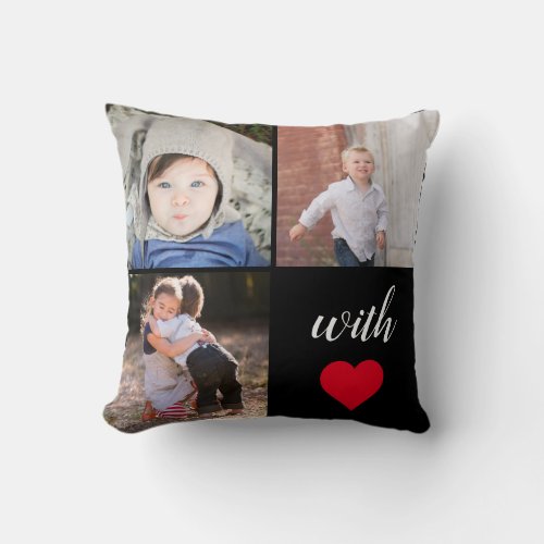 Modern Instagram Photo Collage  With Love Throw Pillow