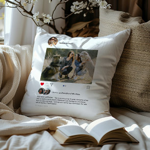 Modern Instagram Post Bestie Throw Pillow