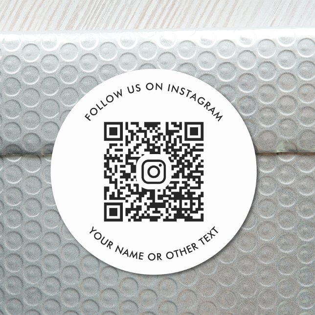 Modern Instagram QR Code Classic Round Sticker (Our user-friendly template will generate your QR code automatically from your Instagram address)
