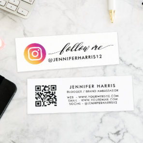 Modern Instagram Qr Code Mini Business Card