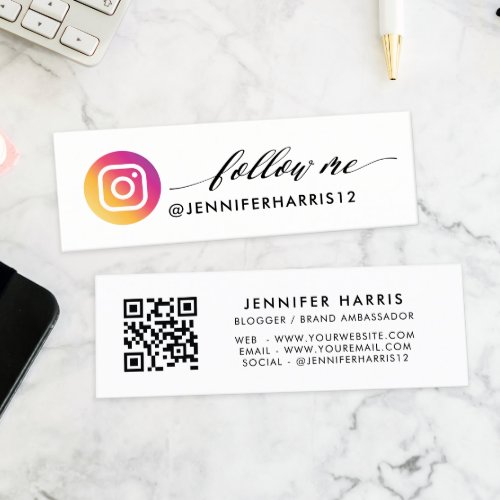 Modern Instagram Qr Code Mini Business Card