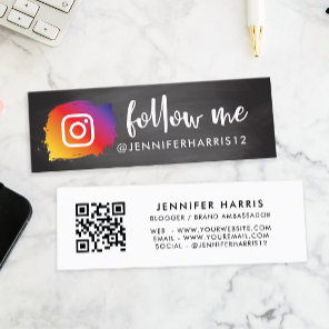 Modern Instagram Qr Code Mini Business Card