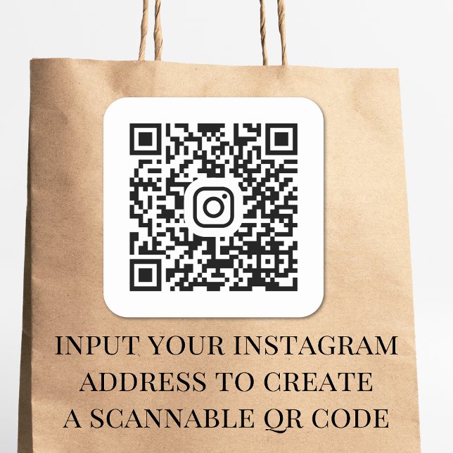 Modern Instagram QR Code Square Sticker (Our user-friendly template will generate your QR code automatically from your Instagram address)