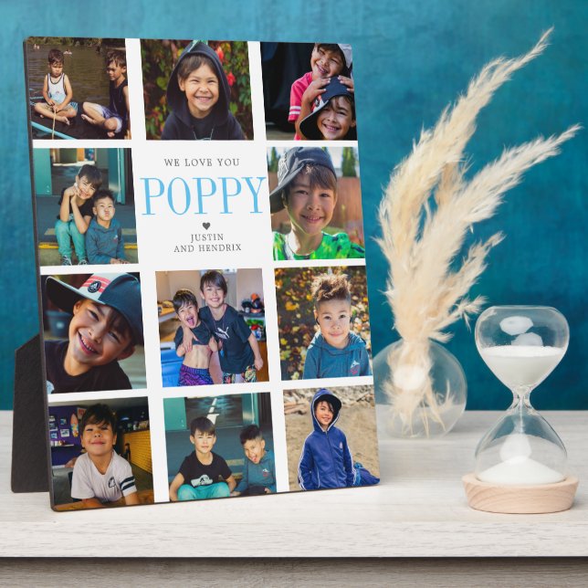 Modern Instagram Square Photo Collage | 11 Photos Plaque (Side)