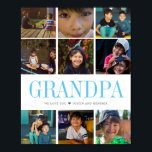 Modern Instagram Square Photo Collage | 9 Photos  Poster<br><div class="desc">The perfect gift for any dad(can be customized for any daddy moniker - papa, grandad, grandpapa, grampa, gramps, grampy, pawpaw, pappou, poppop, abuelo etc). 9 photo collage in square format. Easily upload your Instagram pictures to fit. Give him a gift you know he will love. Add your custom wording to...</div>