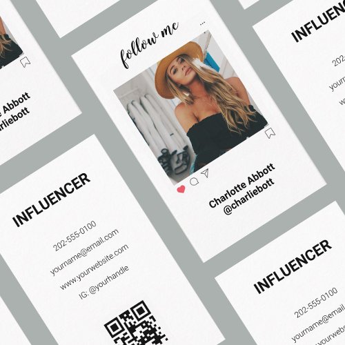Modern Instagram Your Photo Follow Me Business Card