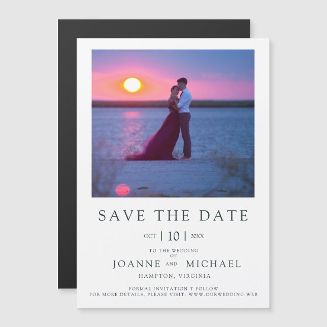 Modern Instant Photo Couple Save the Date Wedding (Front/Back)