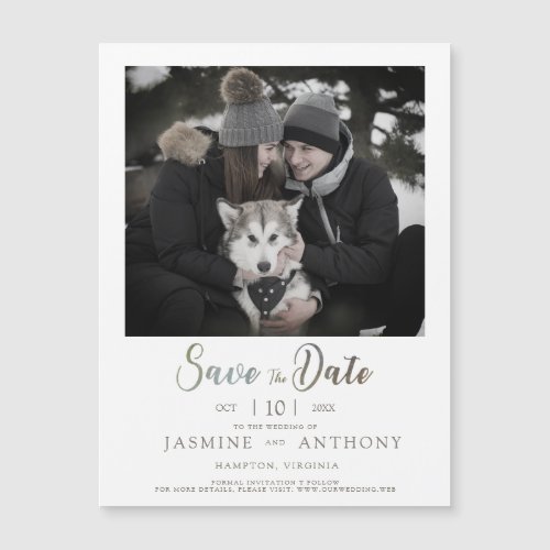 Modern Instant Photo Pet Save the Date Wedding