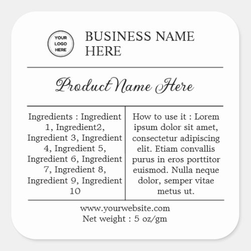 Modern Instructions  Ingredients Product Label