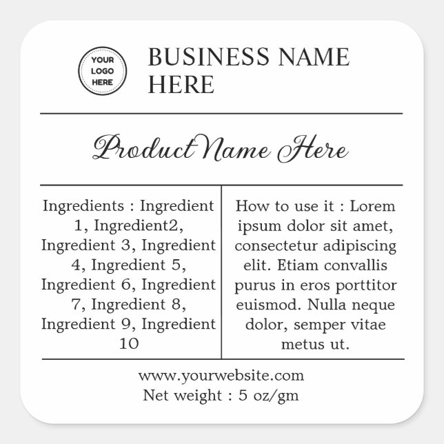 Modern, Instructions & Ingredients Product Label (Front)