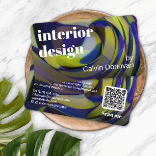 Modern Interior Design Artistic Abstract Designer Business Card