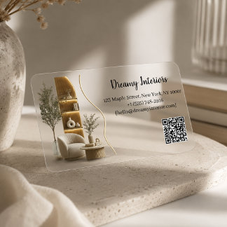 Modern Interior Design Company Clear Business Cards