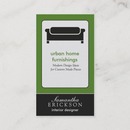 Customizable Modern Interior Design/Decorator Business Card: 7