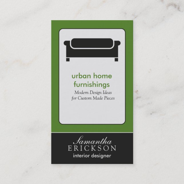 Modern Interior Design/Decorator Business Card: 7 Business Card (Front)