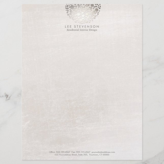 Modern Interior Designer Monochromatic Neutral Letterhead (Front)