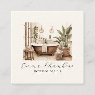 Modern Interior Designer Square Business Card