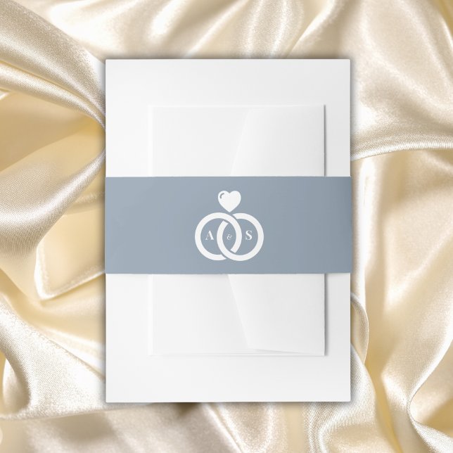 Modern Interlocking Rings  Wedding   Invitation Belly Band (Modern Interlocking Rings Wedding Invitation Belly Band)