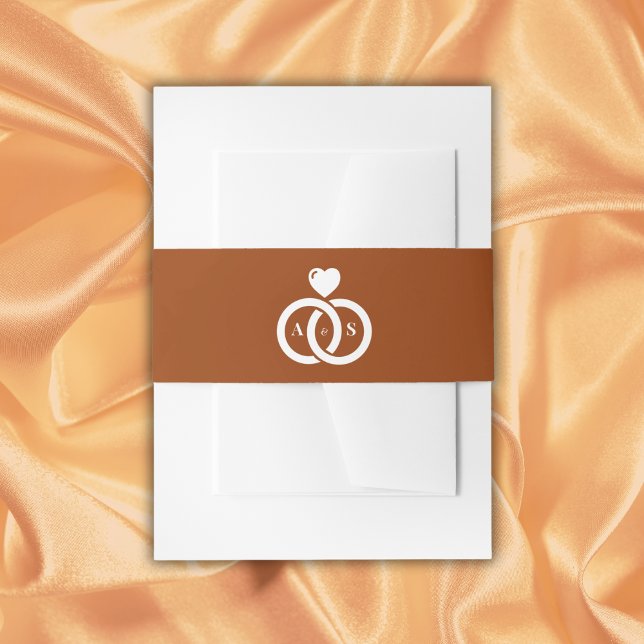 Modern Interlocking Rings  Wedding   Invitation Belly Band (Modern Interlocking Rings Wedding Invitation Belly Band)