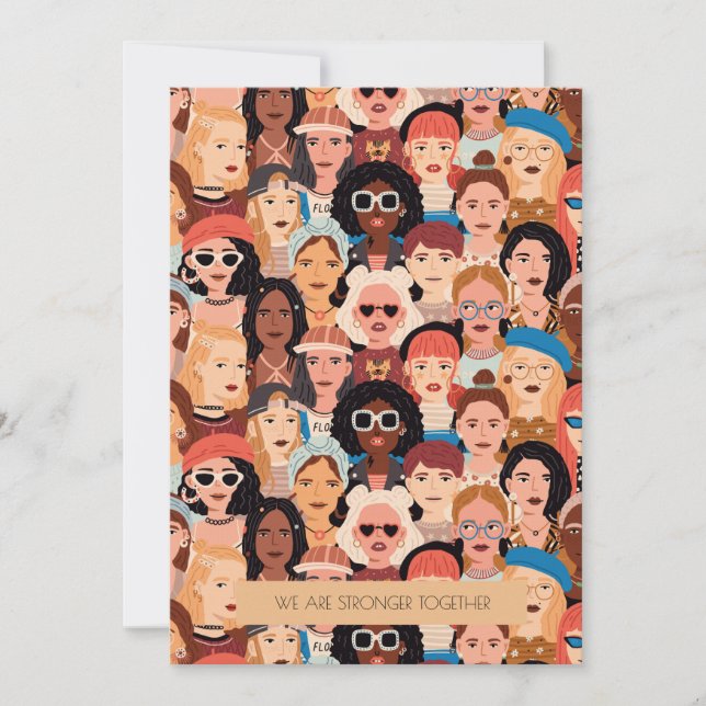 Modern International  Woman's Day Greeting card (Front)