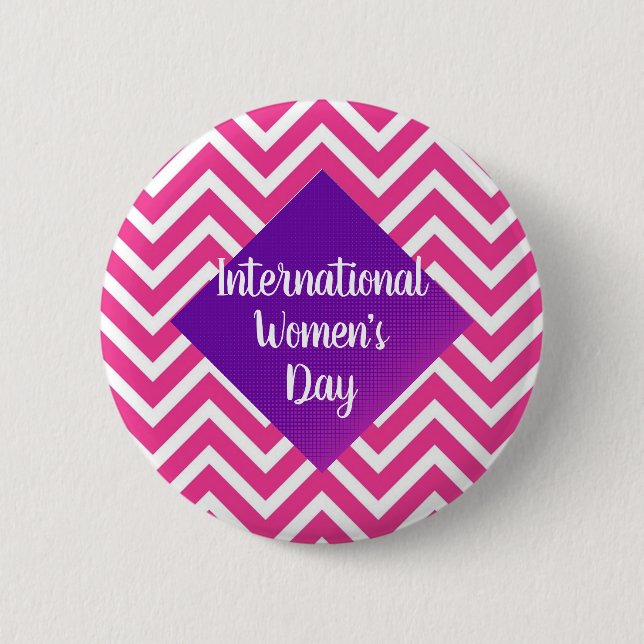 Modern International Womens Day Custom Size Button (Front)