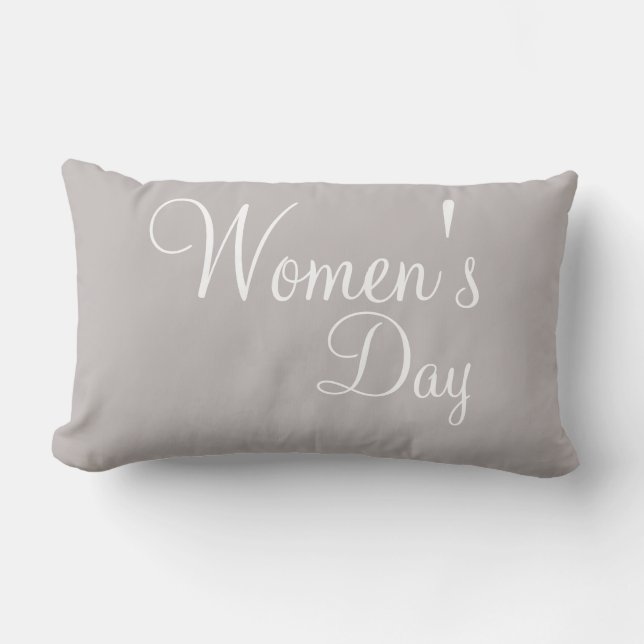 Modern International Women's Day Cute Keepsake Lumbar Pillow (Front)