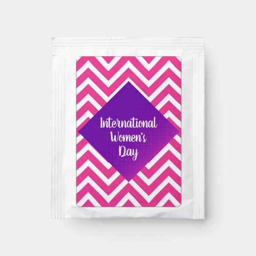 Modern International Womens Day Pink Coffee  Tea Bag Drink Mix