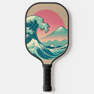 Modern Interpretation of The Great Wave Pickleball Paddle