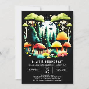 Modern Into the Woods Kids Birthday Party Invitation