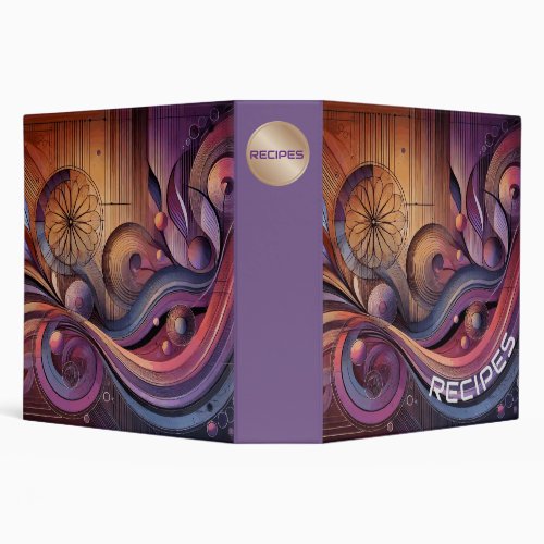 Modern Intricate Abstract Art Personalized 3 Ring Binder