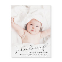 Modern Introducing Baby Photo Birth Announcement