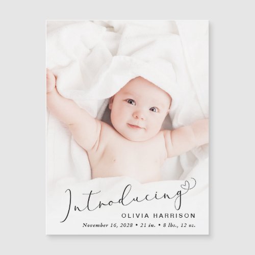 Modern Introducing Baby Photo Birth Announcement