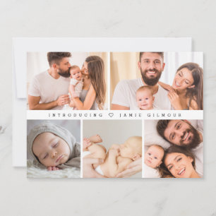 Modern Introducing Baby thank you Photos Birth Announcement
