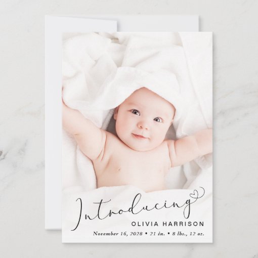 Modern Introducing Photo Collage Birth Announcement Zazzle