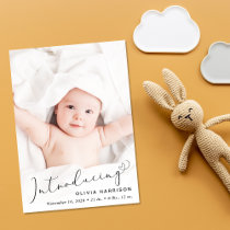 Modern Introducing Photo Collage Birth Announcement