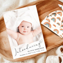 Modern Introducing Photo Collage Birth Announcement